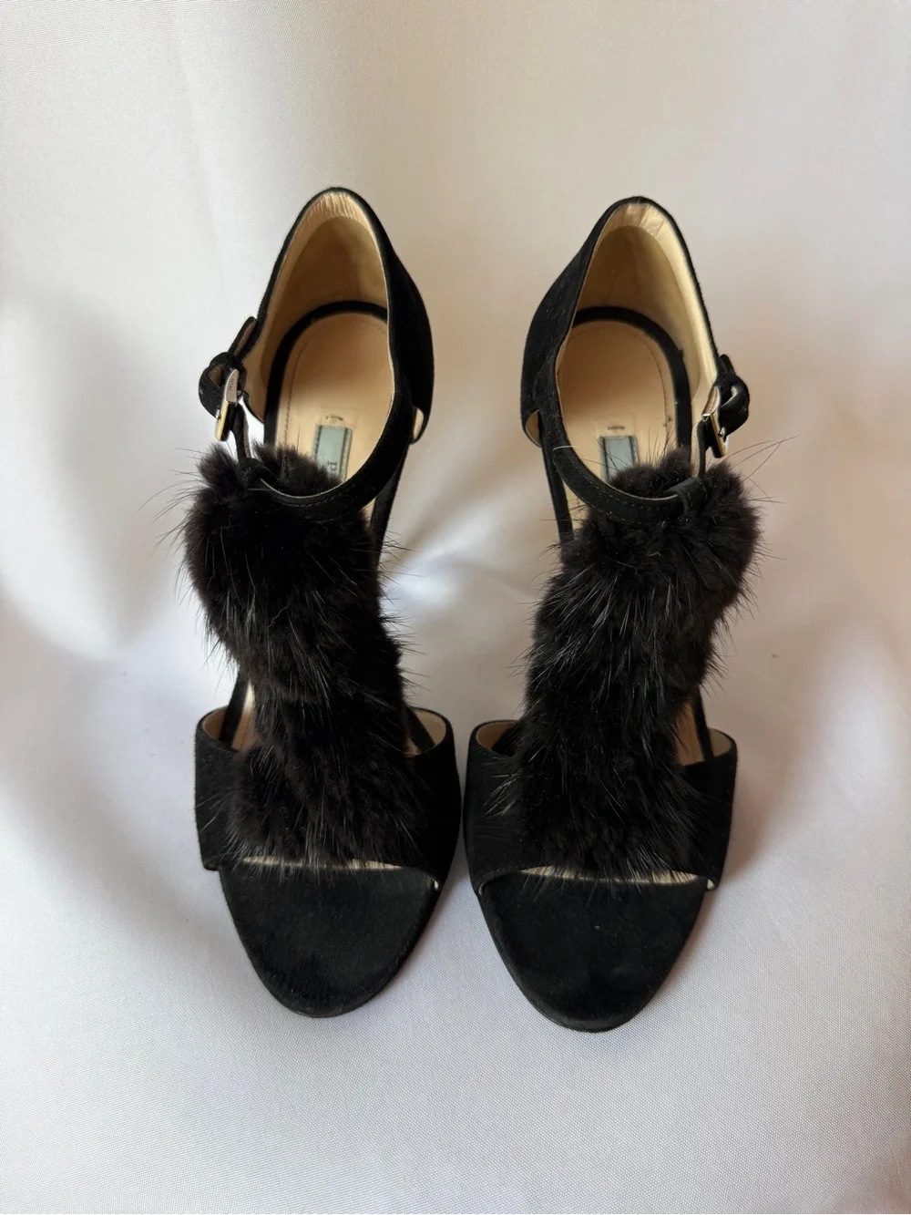 Prada Black Mink Fur High Heels